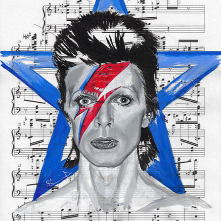 iamCStlouis David Bowie Acrylic on Sheet Music Painting