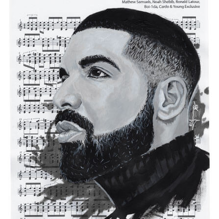 iamCStlouis Drake Acrylic on Sheet Music Painting