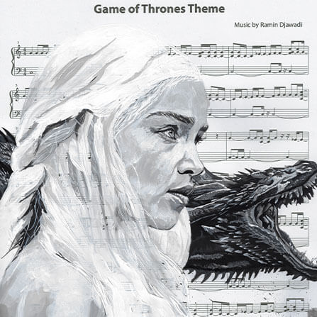 iamCStlouis Game of Thrones Dragon Queen Acrylic on Sheet Music Painting