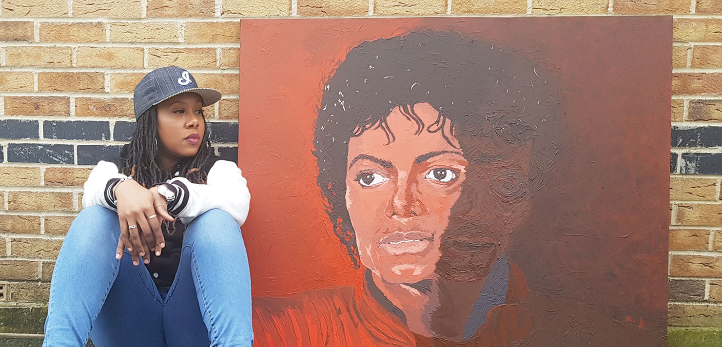 iamCStlouis with her painting of MJ