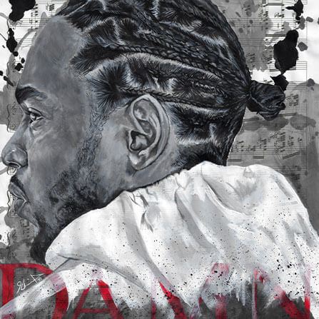 iamCStlouis Kendrick Lamar Acrylic on Sheet Music Painting