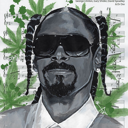 iamCStlouis Snoop Dogg Acrylic on Sheet Music Painting
